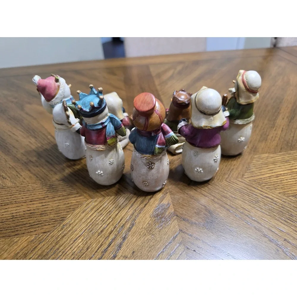TI Collections Snowman Nativity 8 Piece Resin Figurine Set C9541 Holiday Decor